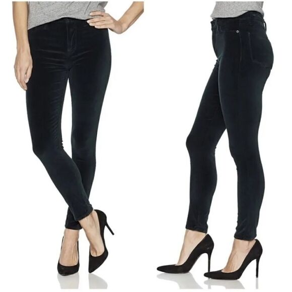 Hudson Jeans Denim - Hudson Womens Black Cotton Blend Dark Wash Pockets Denim Skinny Leg Jeans 27